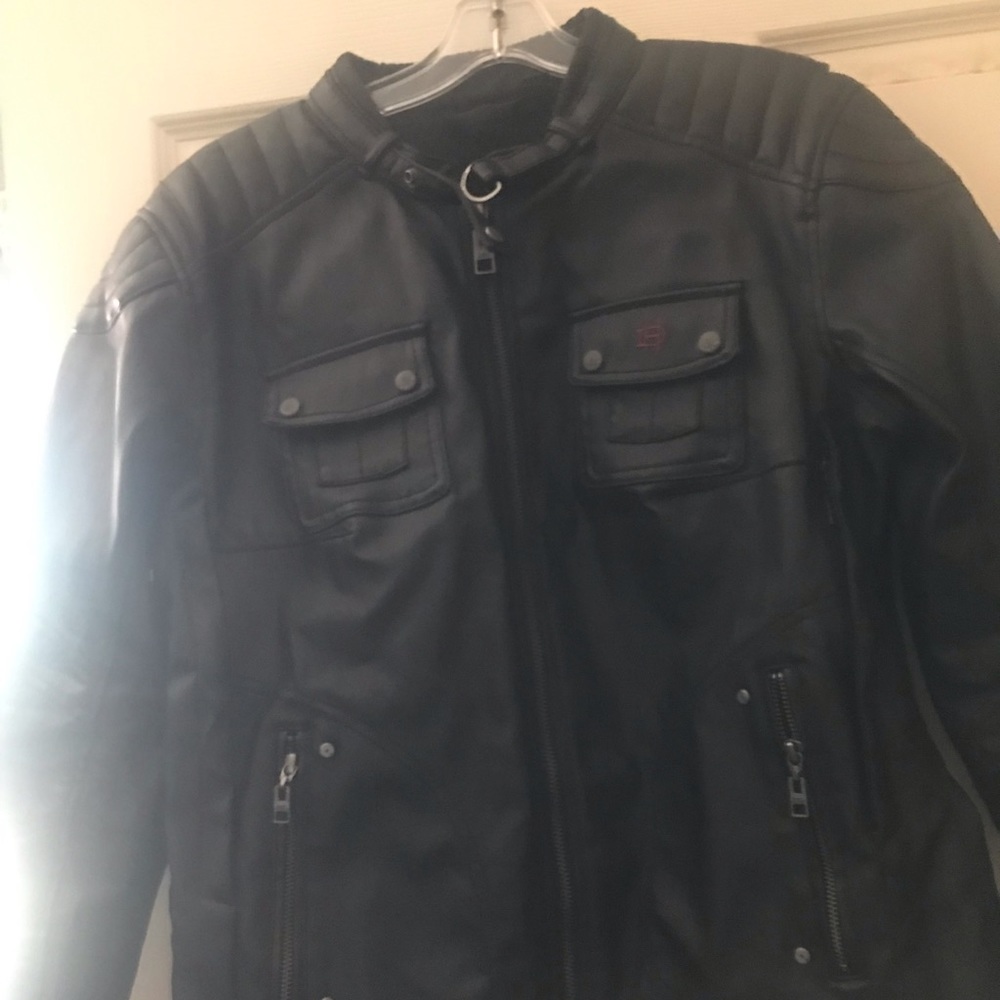 Black leather jacket